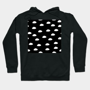 White clouds in black background Hoodie